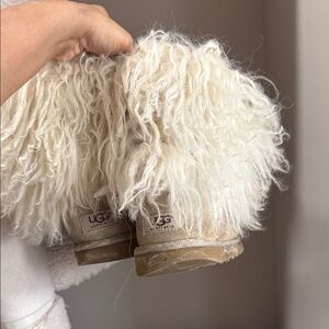 UGG Cream Fluffy Boots